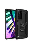 CEPCASE    Huawei P40 Pro Kılıf Standlı Magnet Mıknatıslı Yüzük Armored Zırhlı Kapak thumbnail 1
