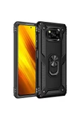 CEPCASE    Xiaomi Poco X3 Kılıf Standlı Magnet Mıknatıslı Yüzük Armored Zırhlı Kapak thumbnail 1
