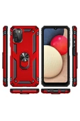 CEPCASE    Samsung Galaxy A03s Kılıf Standlı Magnet Mıknatıslı Yüzük Armored Zırhlı Kapak thumbnail 6