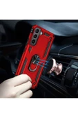 CEPCASE    Samsung Galaxy S22 Kılıf Standlı Magnet Mıknatıslı Yüzük Armored Zırhlı Kapak thumbnail 3