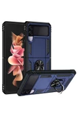 CEPCASE    Samsung Galaxy Z Flip 3 Kılıf Standlı Magnet Mıknatıslı Yüzük Armored Zırhlı Kapak thumbnail 1