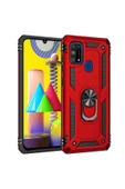 CEPCASE    Samsung Galaxy M31 Kılıf Standlı Magnet Mıknatıslı Yüzük Armored Zırhlı Kapak thumbnail 1