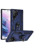 CEPCASE    Samsung Galaxy S22 Ultra Kılıf Standlı Magnet Mıknatıslı Yüzük Armored Zırhlı Kapak thumbnail 1
