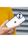 CEPCASE    Iphone 14 Plus Kılıf Şeffaf Arka Yüzey Kontrast Renk Kamera Çerçeve Tuş Takımı Kalıp thumbnail 4