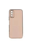 CEPCASE    Vivo Y11s Kılıf Kenarları Parlak Gold Tasarım Pastel Renk Tasarımlı Kapak thumbnail 1