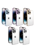 CEPCASE    Iphone 14 Pro Kılıf Kamera Korumalı Şeffaf Arka Yüzey Renkli Çerçeveli Kapak - 3