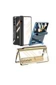 CEPCASE    Galaxy Z Uyumlu Fold 4 Kılıf Standlı Kalem Bölmeli Transparan Renkli 360 Sağlam Koruma Kapak - 3