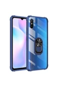 CEPCASE Xiaomi Redmi 9a Uyumlu Yüzüklü Standlı Manetik Şeffaf Tam Koruma Kılıf - 1