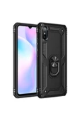 CEPCASE    Xiaomi Redmi 9a Kılıf Yüzüklü Standlı Mıknatıslı Zırhlı Panzr Koruma 9h Antishock Nano Cam - 1