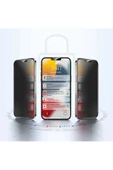 CEPCASE    Apple iPhone 15 Ekran Koruyucu 5D Ceramic Privacy Curved Glass Screen Protector Siyah - 4