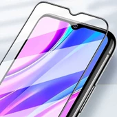CEPCASE    Xiaomi Redmi 9C Ekran Koruyucu Kenar Korumalı Tam Kapatan 5D Temperli Cam Ekran Koruma Siyah thumbnail 4