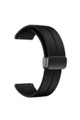 CEPCASE    Samsung Galaxy Watch 46mm Kordon/Kayış Çizgili Tasarım Metal Toka Esnek Sağlam Silikon Kordon - 2