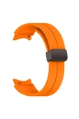 CEPCASE    Samsung Galaxy Watch 4 44mm Kordon/Kayış Çizgili Tasarım Metal Toka Esnek Sağlam Silikon Kordon - 2