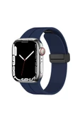 CEPCASE    Apple Watch 7 41mm Kordon/Kayış Çizgili Tasarım Metal Toka Esnek Sağlam Silikon Kordon - 2