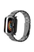 CEPCASE    Xiaomi Mi Watch Lite Kordon/kayış Metal Baklalı Kasa Korumalı 2 In 1 Paslanmaz Çelik Kordon - 2