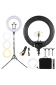 CEPCASE    Ring Light Led 18’’ 45 Cm Işık Halkası Tiktok Youtube + 210 Cm Ayak Dahil - 1