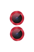 CEPCASE    Iphone 12 Uyumlu Kamera Lens Koruyucu Halka Model Kırmızı Renk - 5