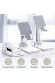 CEPCASE    Masa Üstü Telefon Standı & Masa Üstü Tablet Standı Kademeli Yükseklik Ayarlı Stant-beyaz - 4