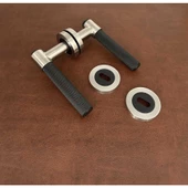 Punch Zamak Mat Siyah İnox Rozetli Oda Kapı Kolu 1 Takım thumbnail 6