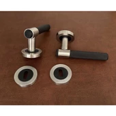 Punch Zamak Mat Siyah İnox Rozetli Oda Kapı Kolu 1 Takım thumbnail 3