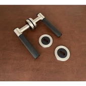 Punch Zamak Mat Siyah İnox Rozetli Oda Kapı Kolu 1 Takım thumbnail 1