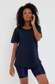 Kadın Açık Pembe Pis Yaka Salaş T-shirt ktcps001r07s - 4