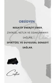 Obsidyen Doğal Taş Çelik Zincirli Kolye - 3