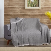Buldan İşi Zigzag Desenli Çok Amaçlı Pamuklu Koltuk Örtüsü Kaliteli Çekyat Kanepe Örtüsü 170 x 210 cm - 2