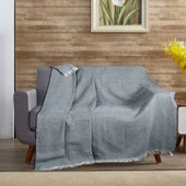 Buldan İşi Zigzag Desenli Çok Amaçlı Pamuklu Koltuk Örtüsü Kaliteli Çekyat Kanepe Örtüsü 170 x 210 cm - 5