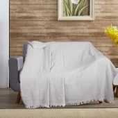 Buldan İşi Zigzag Desenli Çok Amaçlı Pamuklu Koltuk Örtüsü Kaliteli Çekyat Kanepe Örtüsü 170 x 210 cm - 1