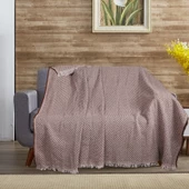 Buldan İşi Zigzag Desenli Çok Amaçlı Pamuklu Koltuk Örtüsü Kaliteli Çekyat Kanepe Örtüsü 170 x 210 cm - 6