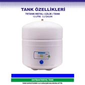 OverWater 12 Aşamalı 12 Lt. Çelik Tanklı Kapalı Kasa Pompalı Su Arıtma Cihazı Özel Sarım Membran Filtre - 6