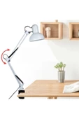 Akrobat Tertial Masa Lambası 360° Hareketli Kıskaçlı Çalışma Masası Lambası Beyaz 10w Led Ampul - 7