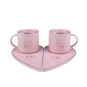 Naturalove 2'li Newbone Kalp Tabaklı Kupa (Teşhir) - 1