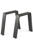 Sehpa Ayağı Masif Ahşap Kütük Orta Sehpa Ayakları Metal Ayak 2 Adet Ayak 72 Cm Mobilya Ayağı - 1