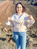 İçi Suni Kürklü Suni Süet Crop Biker Ceket - 4