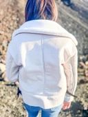 İçi Suni Kürklü Suni Süet Crop Biker Ceket - 6