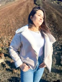 İçi Suni Kürklü Suni Süet Crop Biker Ceket - 9