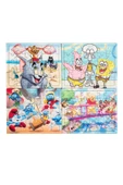 Çocuklar için Ahşap Eğitici Öğretici Renkli Puzzle YapBoz 4'Lü Set 30 Parça - 2