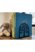 Ağaç Desenli Kitap Desteği - Hediyelik Dekoratif Estetik Kitap Tutucu (2'li Set ) Siyah - 1