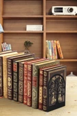 Dekoratif Metal Kitap Tutucu Ağaç Figürlü Kitaplık Organizer Destek - 2
