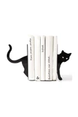 Dekoratif Metal Kitap Tutucu 2'li Set Balerin Kara Kedi Figürlü Kitap Desteği - 2