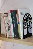 Dekoratif Metal Kitap Tutucu Ağaç Figürlü Kitaplık Organizer Destek - 3
