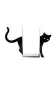 Kara Kedi Figürlü Dekoratif Metal Kitap Tutucu, Kitap Desteği - 2