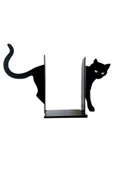 Kedi Figürlü Metal Kitap Tutucu. Dekoratif Kitap Desteği - 2