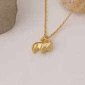 925Ayar Gümüş Minimal Aslan Figürlü Kolye thumbnail 3