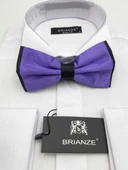 Brianze Koyu Lila Siyah Saten Papyon - 1