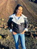 İçi Suni Kürklü Suni Süet Crop Biker Ceket - 12