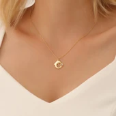 925 Ayar Gümüş Taşlı Yunus Balığı Kolye thumbnail 4