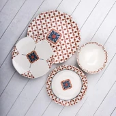 Tulu Organik DB1960 24 Parça Porselen Yemek Takımı - 1